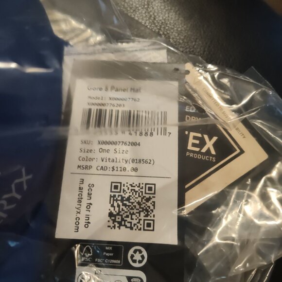 NWT Arc'teryx Gore-Tex Gore 5 Panel Blue Cap Hat Vitality 7762 Retail $110 - Picture 3 of 7